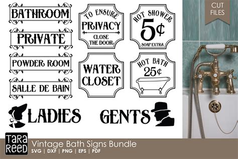 Free Printable Vintage Bathroom Signs